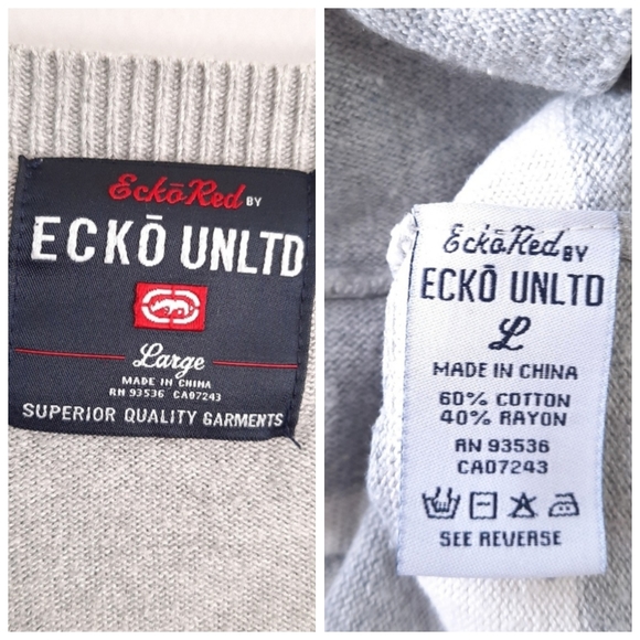 Echo Unlimited Gray & White Striped Cardigan Sweater - Picture 2 of 3